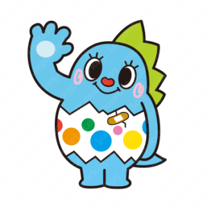 キャラクターデザインです。シンプルワークスの虹色恐竜 ドラゴン