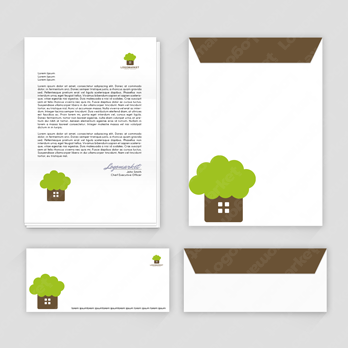 木と家と自然のロゴ