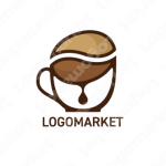 珈琲と豆とカップのロゴ