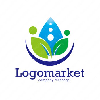 水と清涼と生命力のロゴ