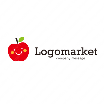 りんごとキャラクターと親しみやすいのロゴ