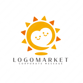 太陽とハートとケアのロゴ