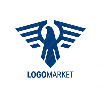 翼と鳥とエンブレムのロゴ