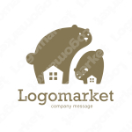 熊と家と親子のロゴ