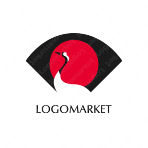 ロゴ作成デザインです。BRAND WORKS扇・和・鶴鶴をイメージした