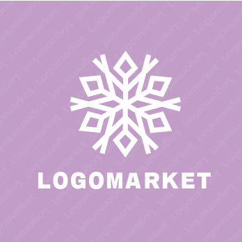 雪の結晶と雪と結晶のロゴ