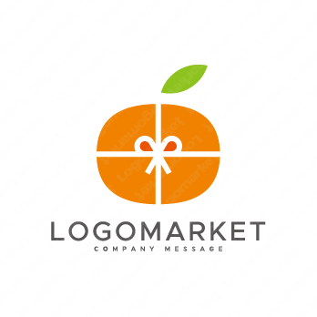 オレンジとリボンとギフトのロゴ