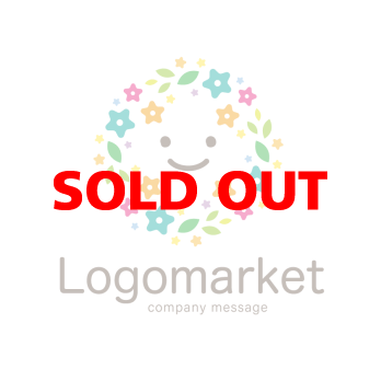 花と幸せ・幸福と笑顔のロゴ