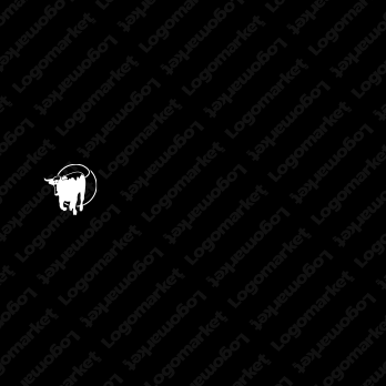 前進と動物と牛のロゴ