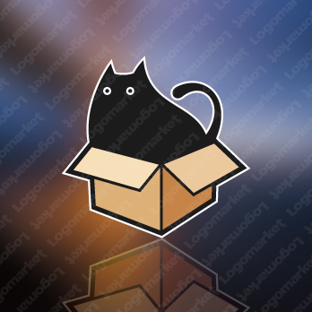 段ボールとネコと箱のロゴ