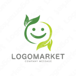 葉と笑顔と健康のロゴ
