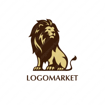 獅子とライオンと座るのロゴ