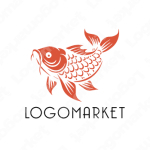 鯉と魚と縁起のロゴ