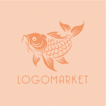 鯉と魚と縁起のロゴ