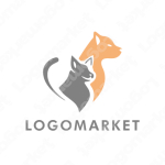ペットと動物と猫のロゴ