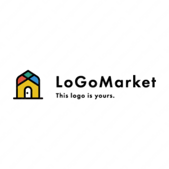 家とカラフルと建物のロゴ