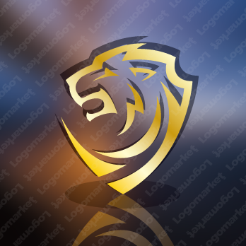 獅子と盾とエンブレムのロゴ