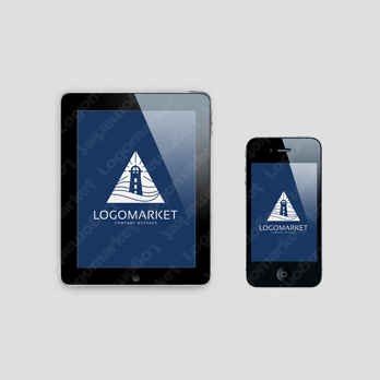 灯台と三角形と希望のロゴ