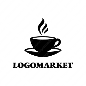 カフェとコーヒーカップとcafeのロゴ