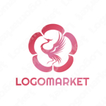 鶴と家紋と美しいのロゴ