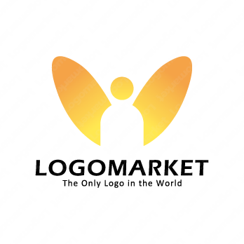 人と翼と蝶のロゴ