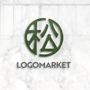 松と家紋と繋がりのロゴ