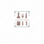 レストランと料理とワインのロゴ