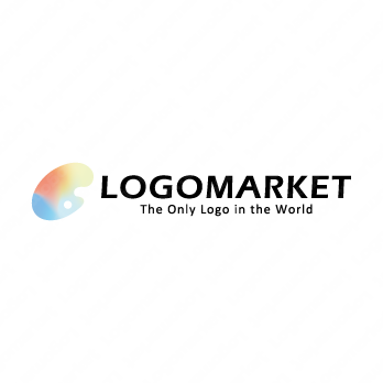 カラフルとパレットと絵のロゴ