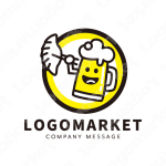 ビールと餃子とキャラクターのロゴ