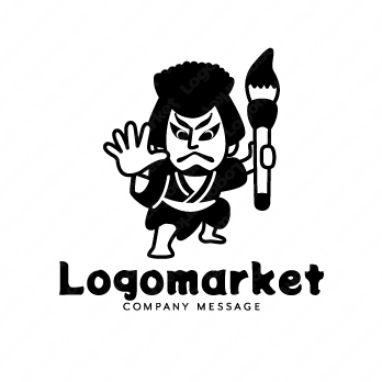 筆と五右衛門とキャラクターのロゴ