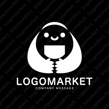 おにぎりと温もりとキャラクターのロゴ
