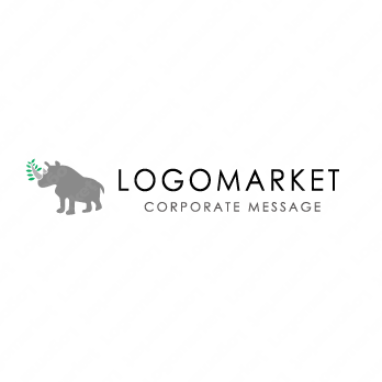 サイと動物と力強さのロゴ
