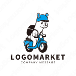 アルパカとバイク便とキャラクターのロゴ