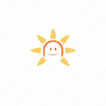 太陽と笑顔とひまわりのロゴ