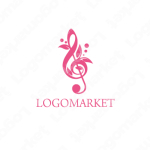 ト音記号と音楽と楽譜のロゴ