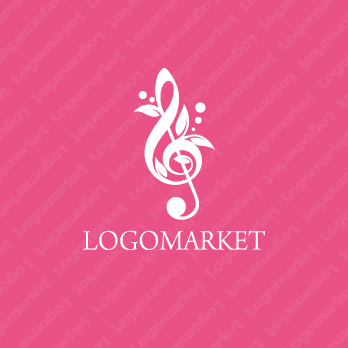 ト音記号と音楽と楽譜のロゴ