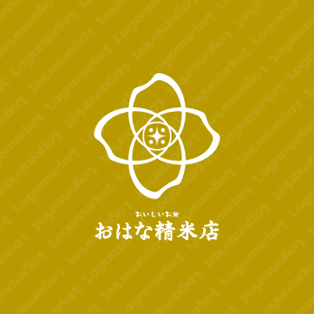 米粒とご縁と家紋風のロゴ
