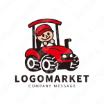トラクターとキャラクターと親しみやすのロゴ