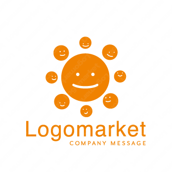 太陽と笑顔と楽しいのロゴ