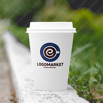 コーヒーとカフェと Eのロゴ