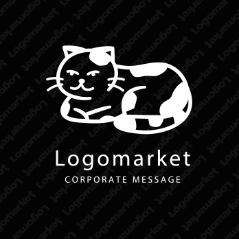 ネコと動物とイラストのロゴ