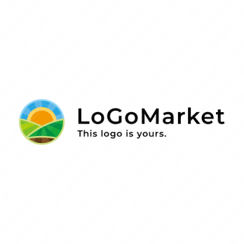 太陽と自然と大地のロゴ