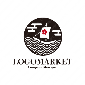 和風と船と波のロゴ