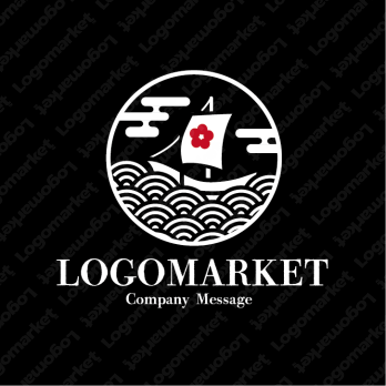 和風と船と波のロゴ