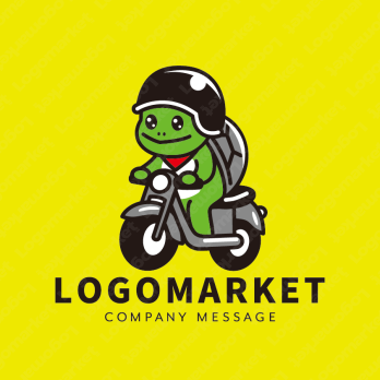 亀とキャラクターとバイクのロゴ