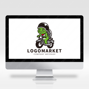 亀とキャラクターとバイクのロゴ