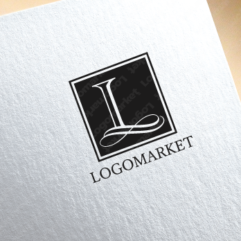 エンブレムロゴとシンプルと「L」のロゴ