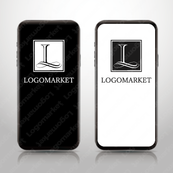 エンブレムロゴとシンプルと「L」のロゴ