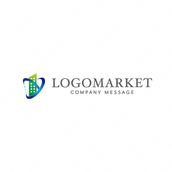 ビルとハートと心のロゴ
