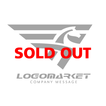 馬と旗と勝利のロゴ